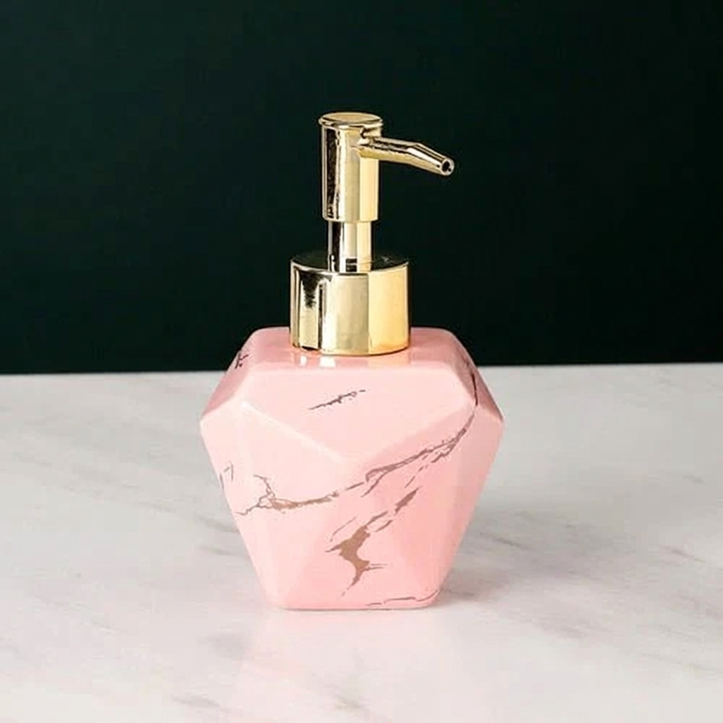 Elegant Marble Finish Liquid Soap Dispenser for Home