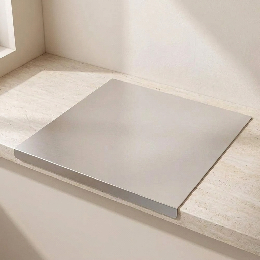 Durable Stainless Prep Board with Protective Edge
