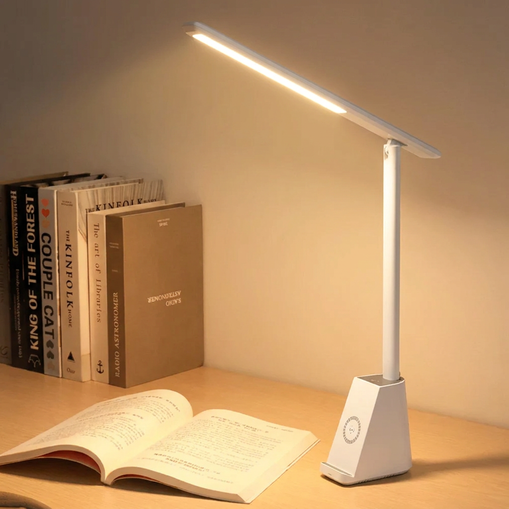 Adjustable LED Desk Lamp with USB Power and Foldable Design