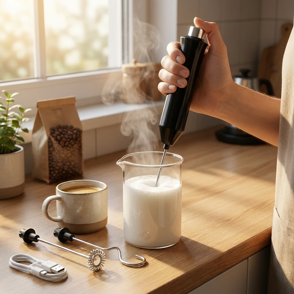 Versatile Electric Milk Whisk with Rechargeable Battery