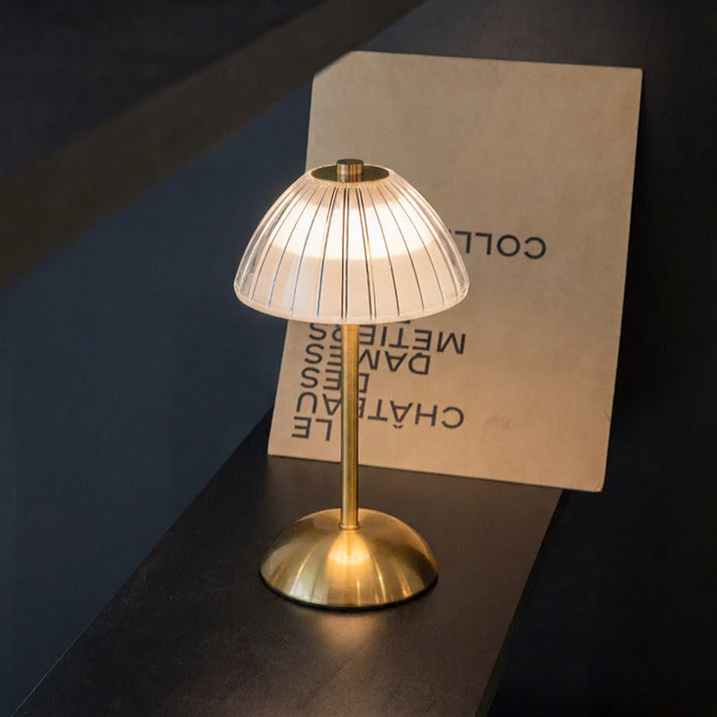 Sleek Rechargeable Touch Control Table Lamp with Modern Shade