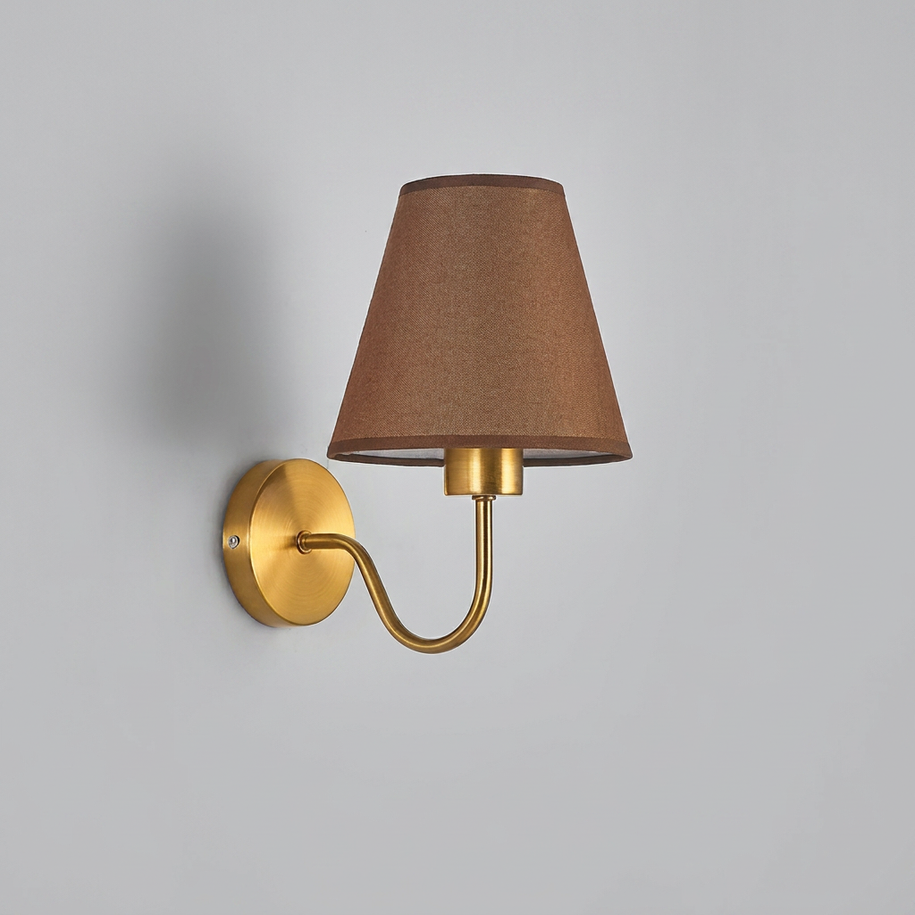 Stylish Hardwired Fabric Wall Light with Iron Accent
