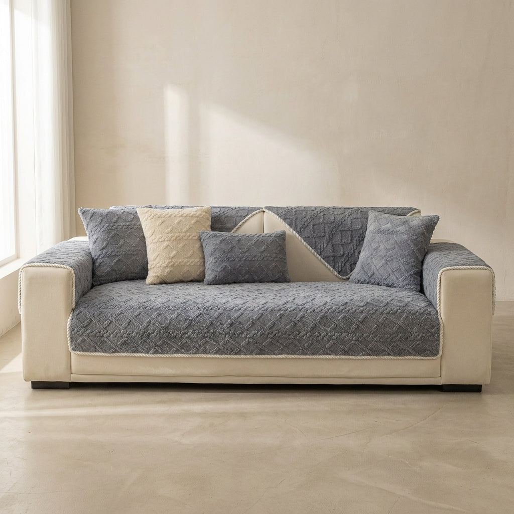 Luxurious Velvet Slip-Resistant Sectional Sofa Protector