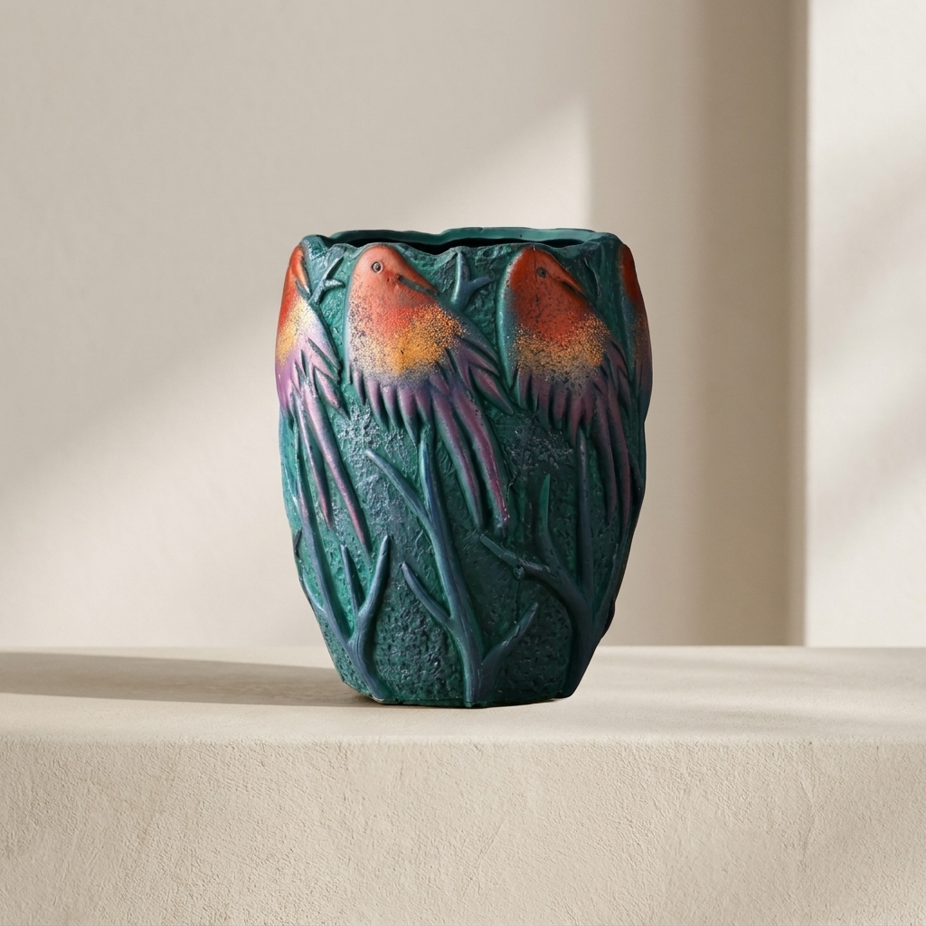 Charming Hand-Painted Plant Holder for Any Space