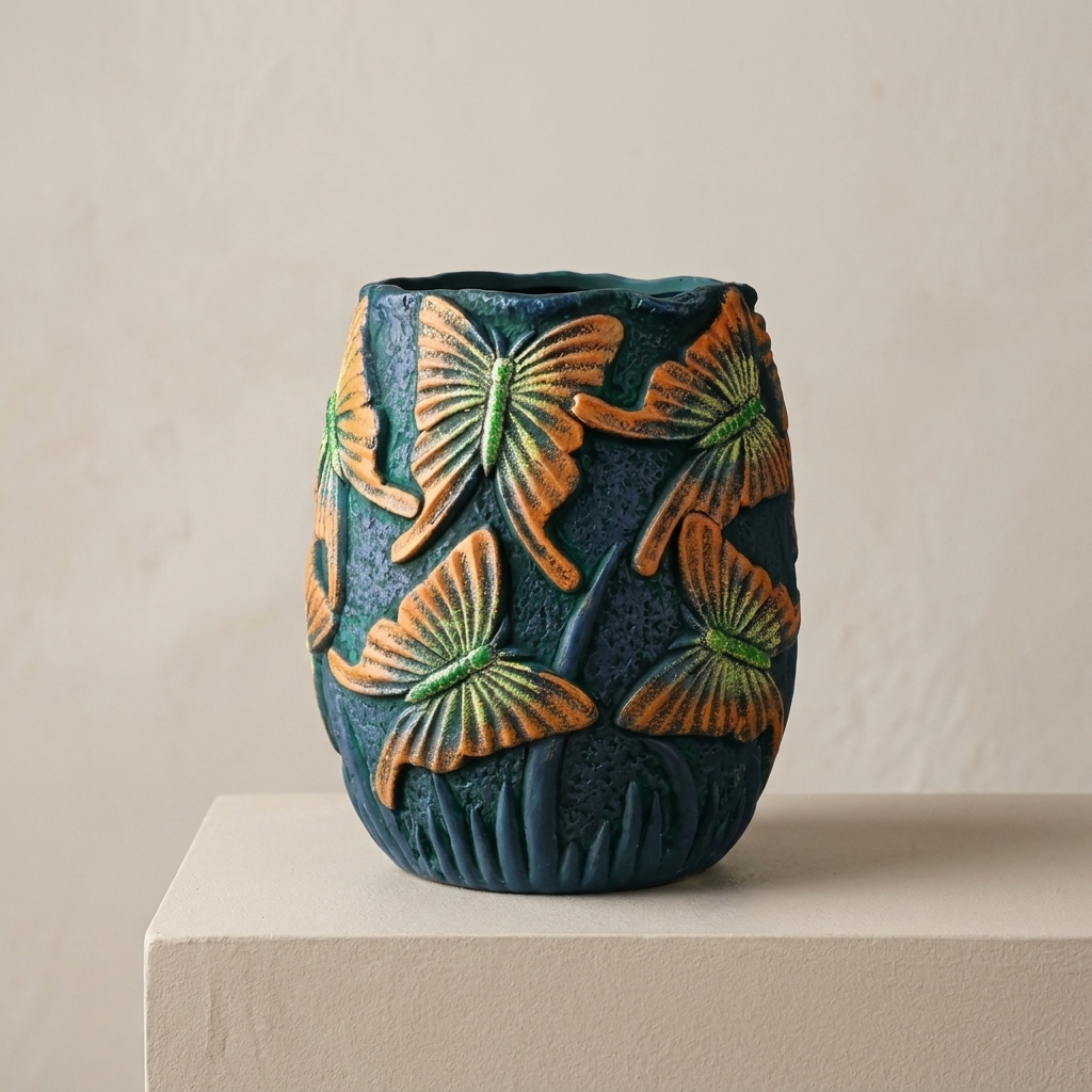 Charming Hand-Painted Plant Holder for Any Space