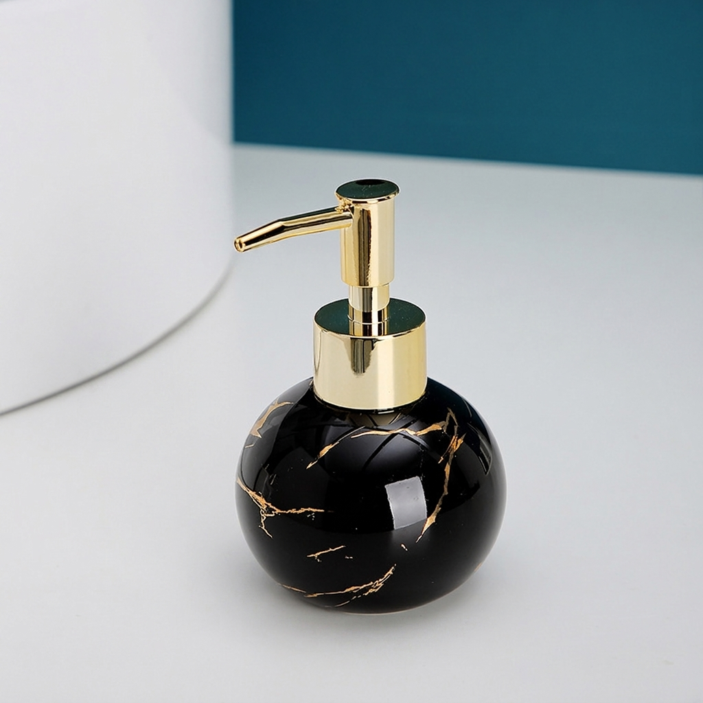 Elegant Marble Finish Liquid Soap Dispenser for Home