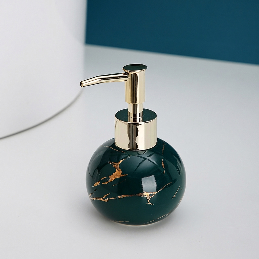 Elegant Marble Finish Liquid Soap Dispenser for Home