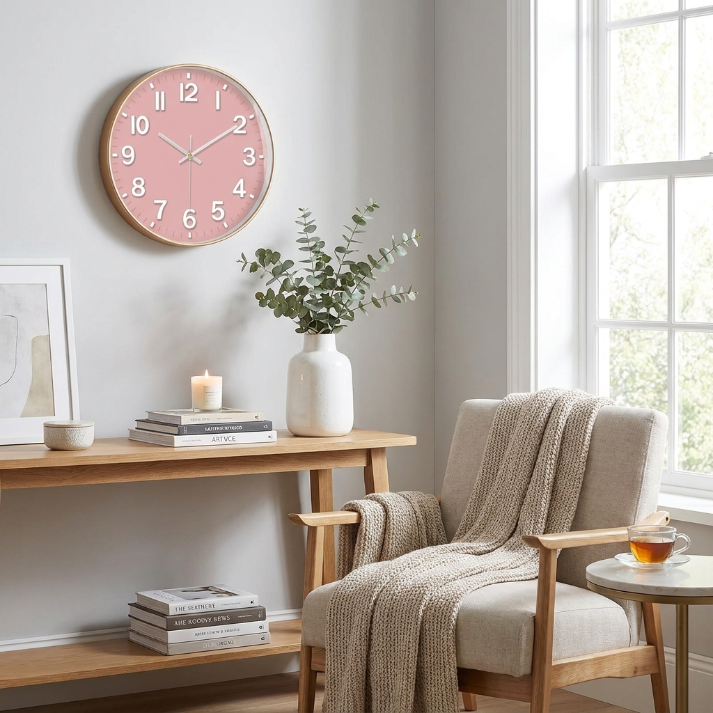 Classic Circular Wall Clock with Bold 3D Numbers