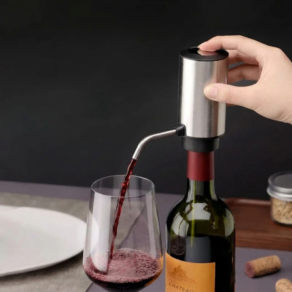 Rechargeable Stainless Steel Wine Aerator and Pourer