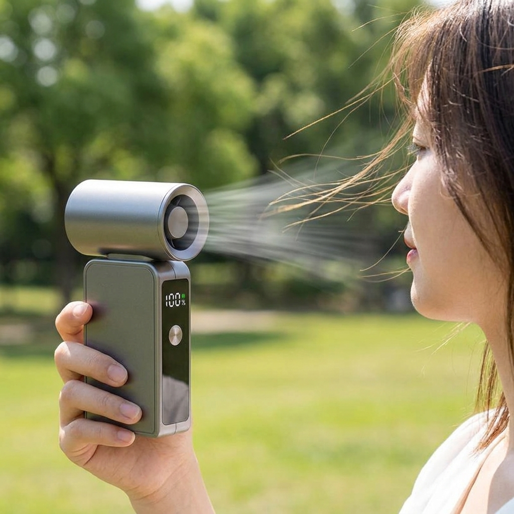 Versatile Rechargeable Fan with Digital Controls and Variable Speeds
