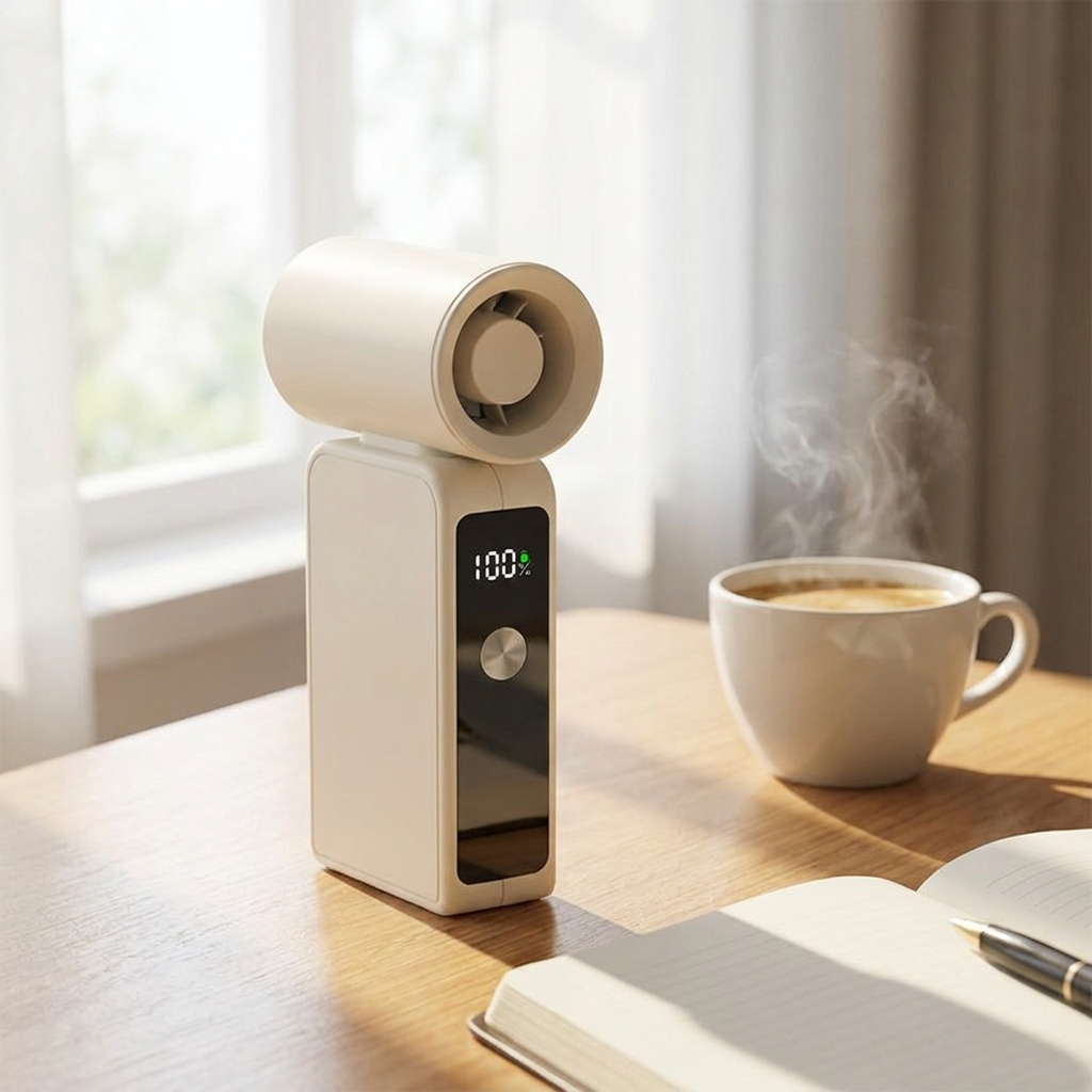Versatile Rechargeable Fan with Digital Controls and Variable Speeds