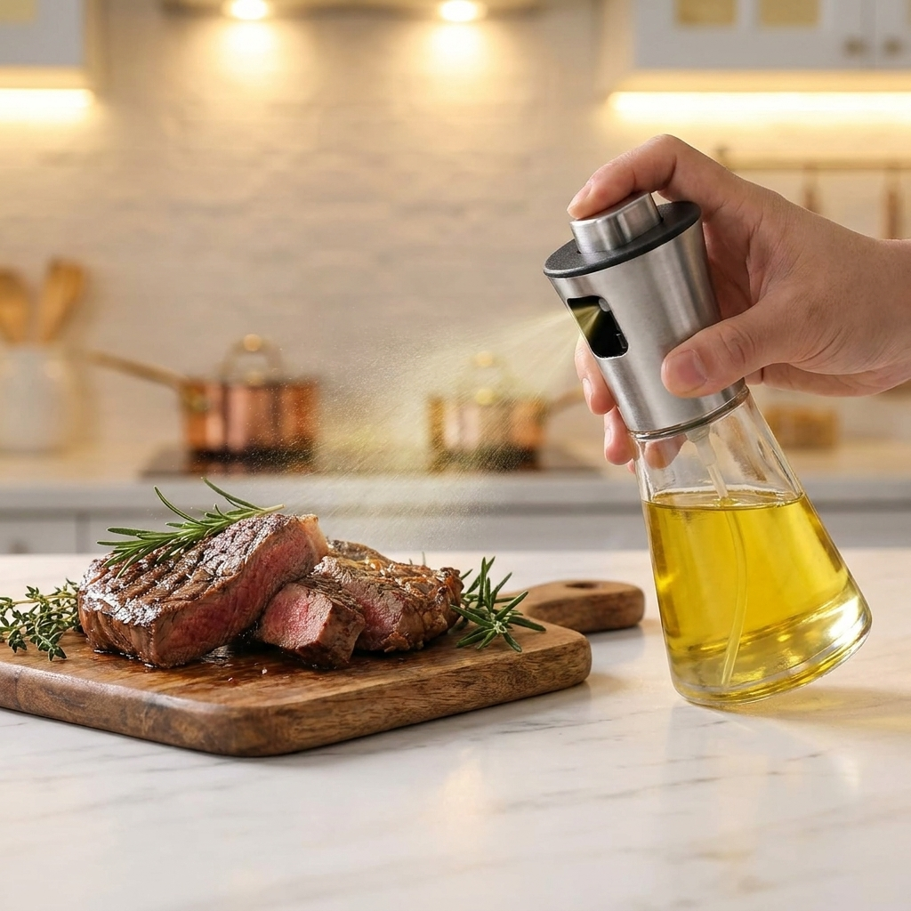 EcoMist Stainless Steel Oil Sprayer – Versatile Refillable Dispenser for Cooking