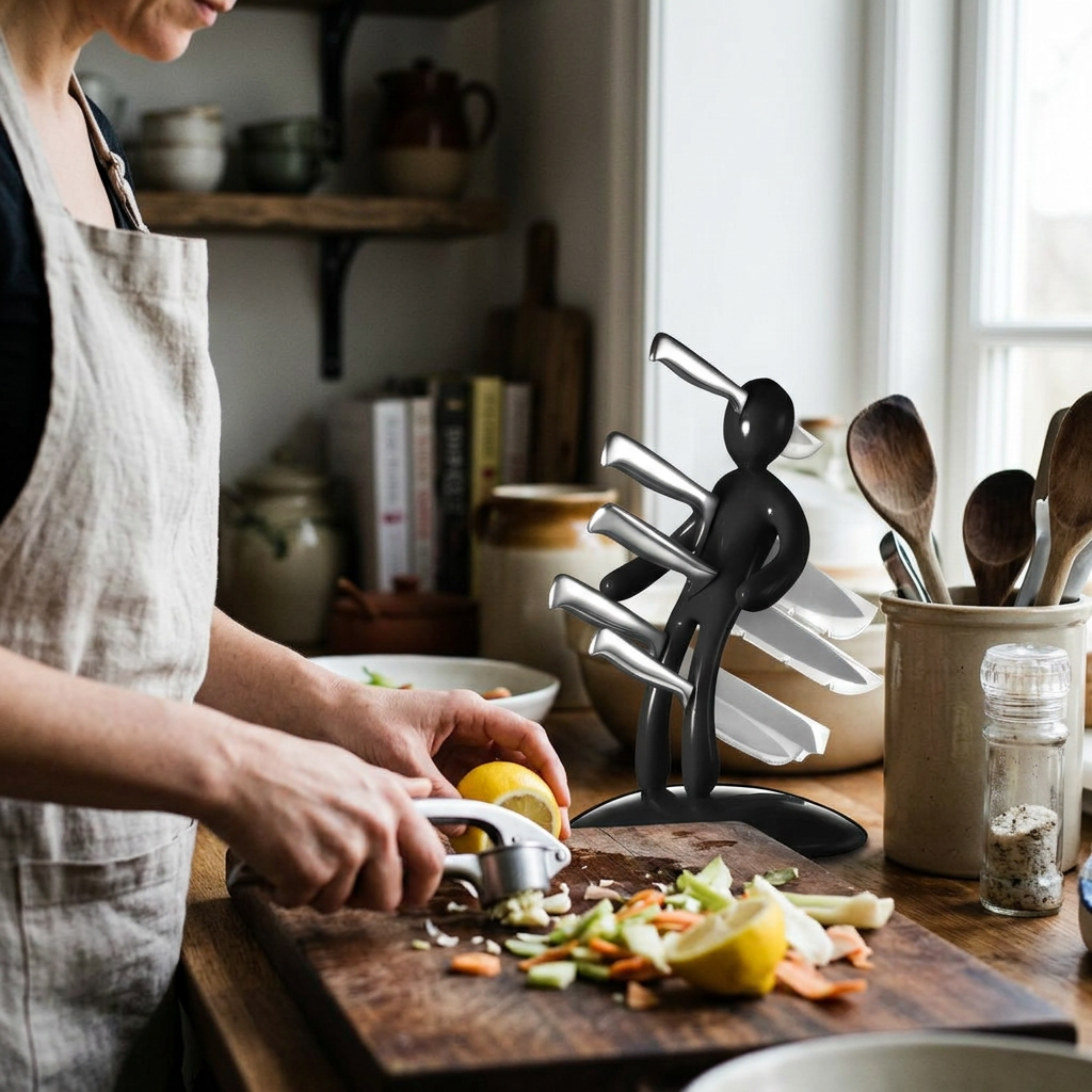 SmartSpace Knife Keeper – 5-Slot Vertical Knife Block for Your Kitchen