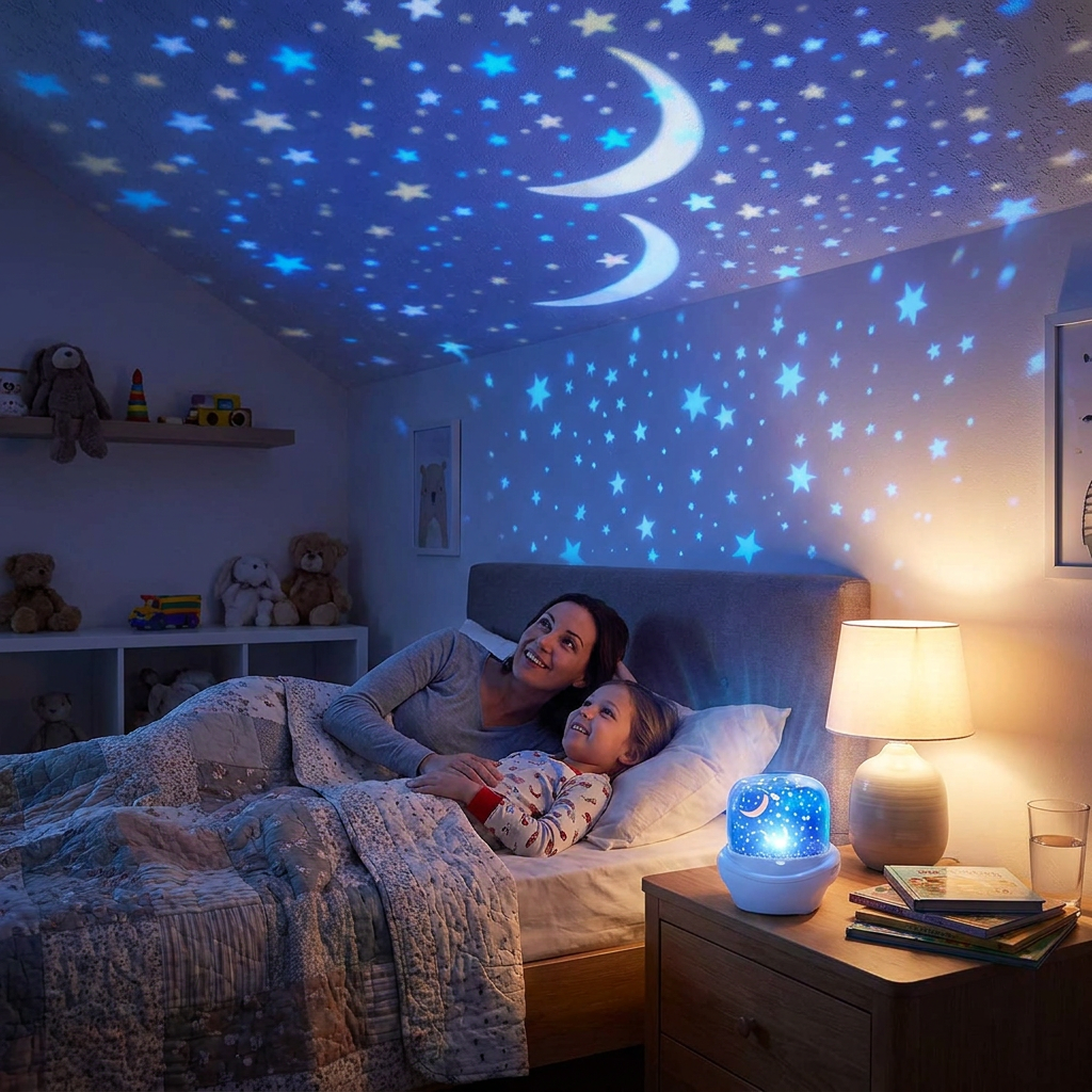 LuminousWave Children's Night Light Projector – Soothing Ocean Display
