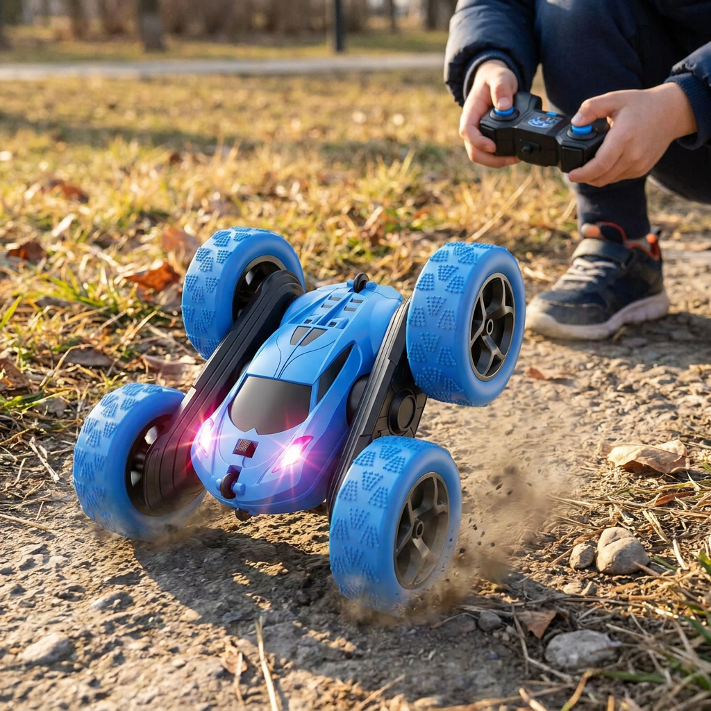 Dynamic Flip Racer – 360° Stunt Car with LED Lights & Dual Motors