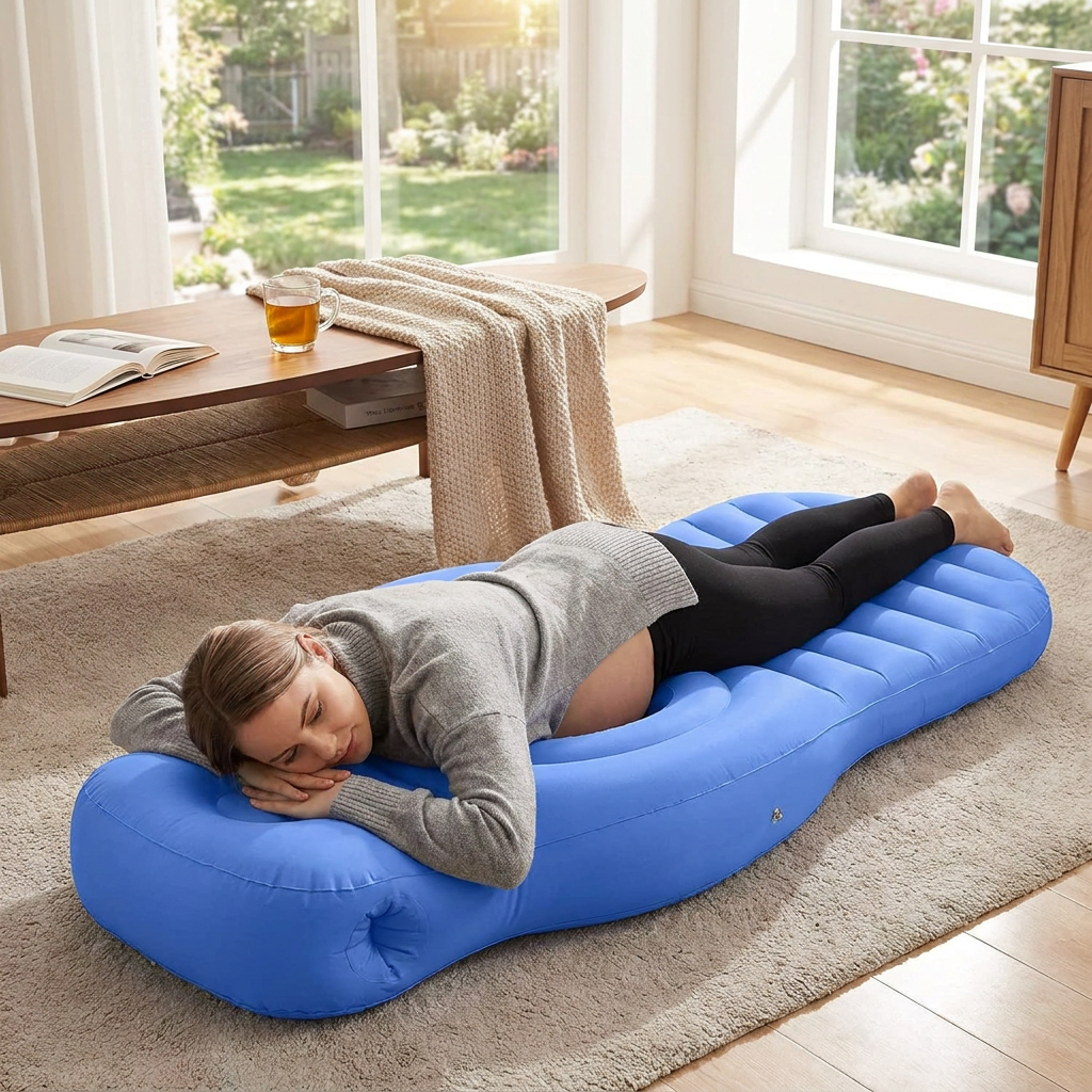 AirNest Maternity Support Pillow – 65" Adjustable Comfort with Dual Chambers