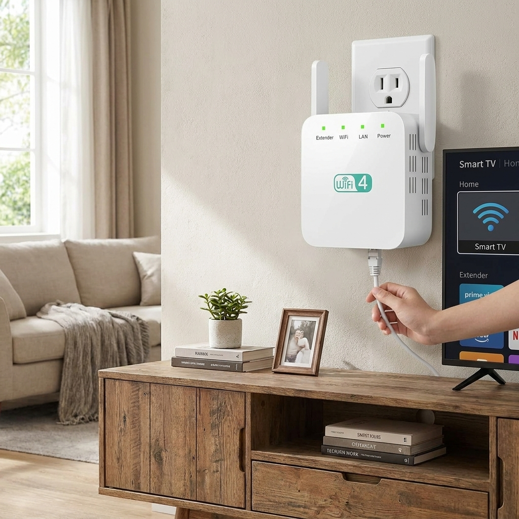 HomeWave WiFi Booster – Dual-Band Signal Enhancer with Ethernet Port