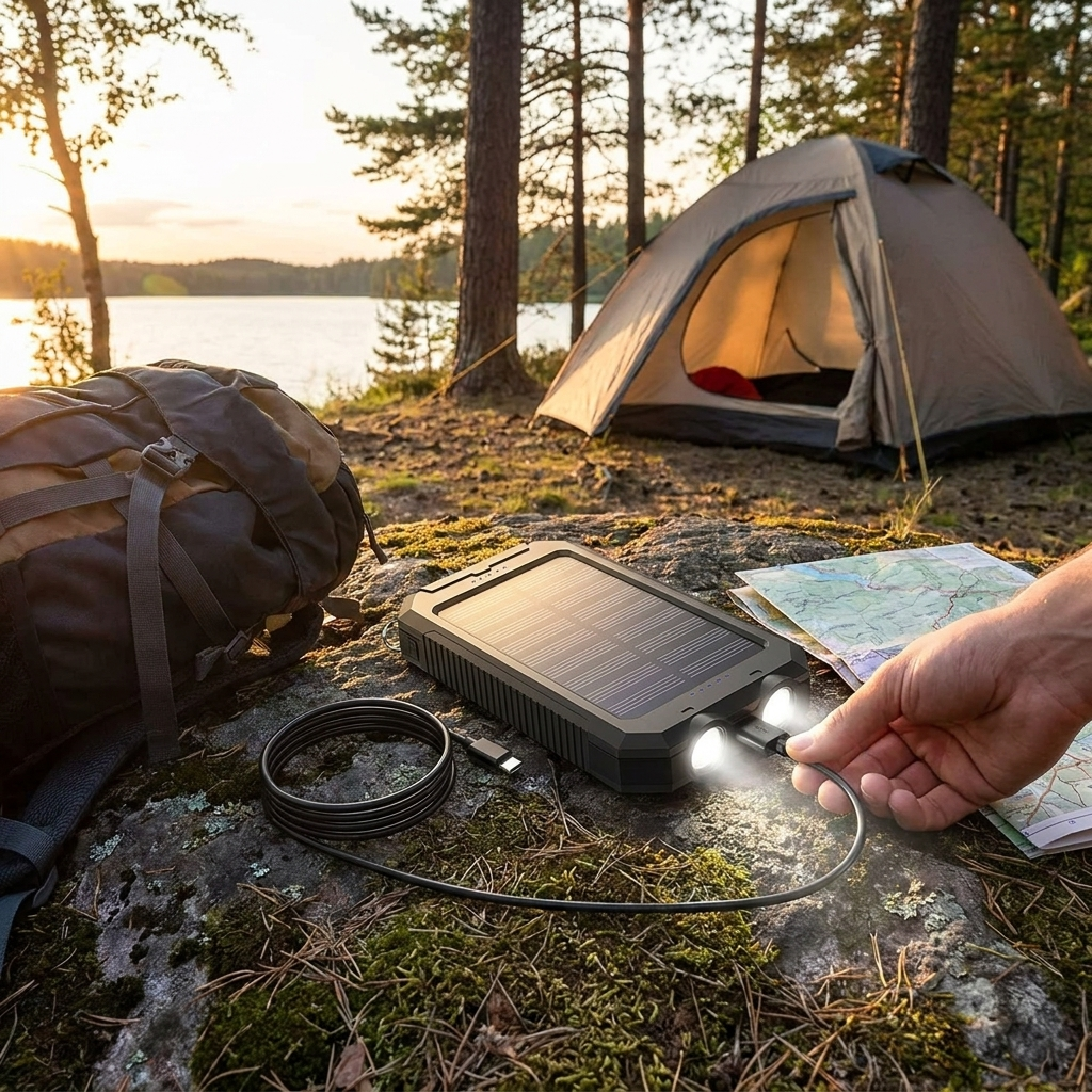 EcoCharge 30,000mAh Solar Battery Pack – Versatile USB Charger for Outdoors