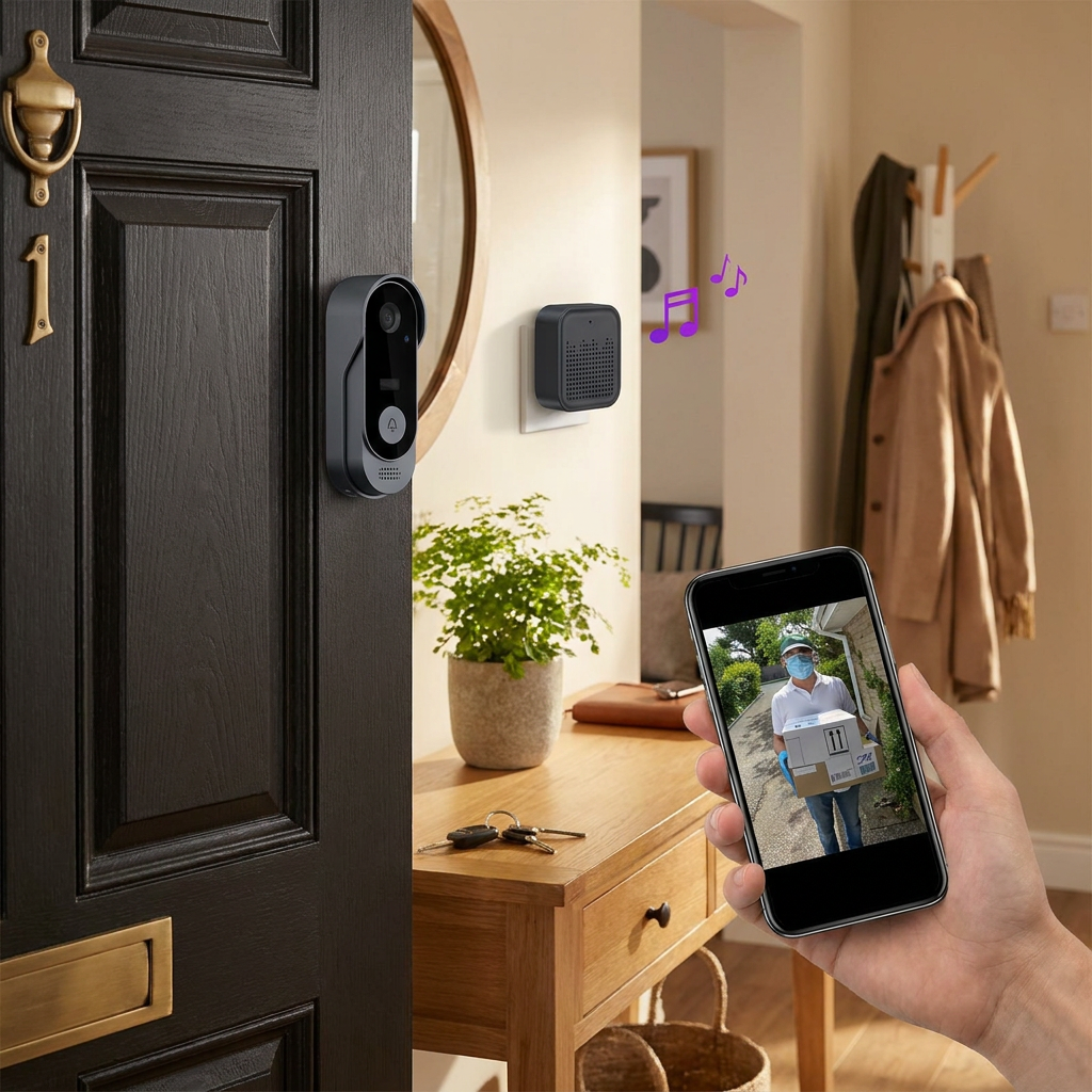 SmartGuard Wireless Video Doorbell – High-Definition Security with Night Vision