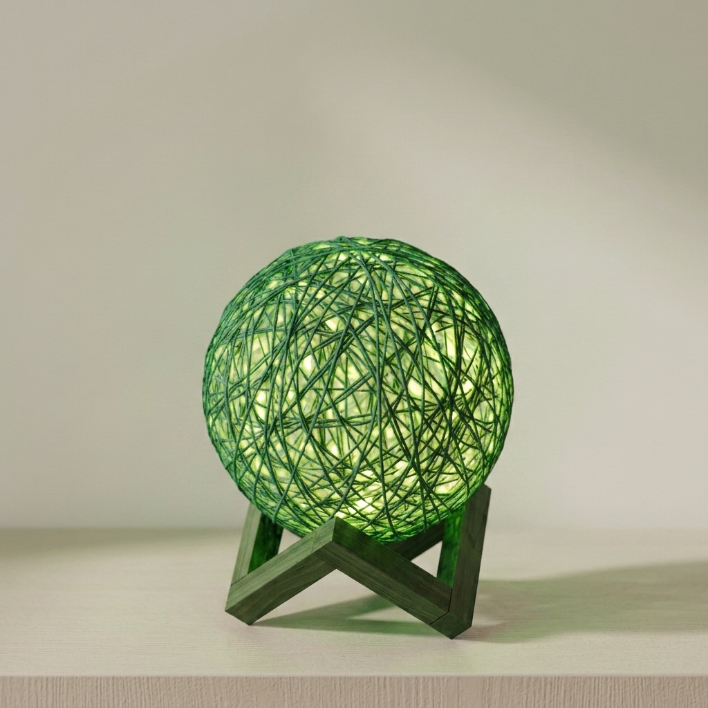 Elegant Rattan Table Lamp with Adjustable LED Brightness