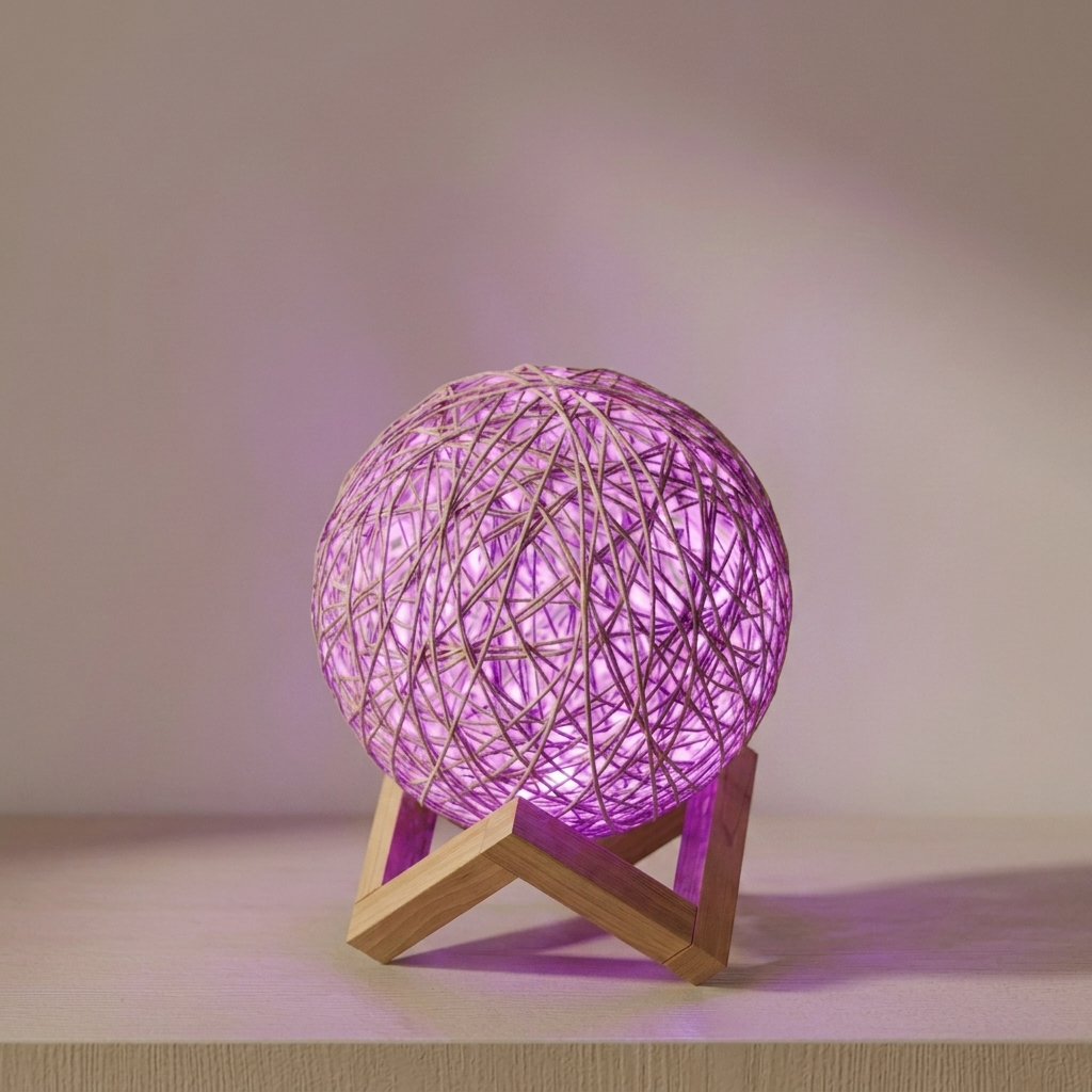 Elegant Rattan Table Lamp with Adjustable LED Brightness