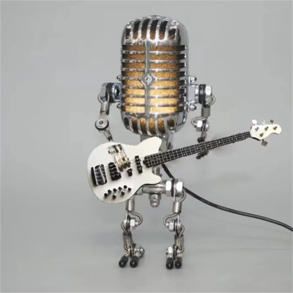 Robot Lamp with Microphone Design and Guitar Accent
