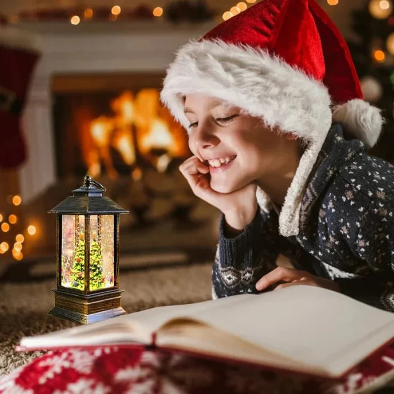 Festive Glow Lantern with Glittering Water Effect