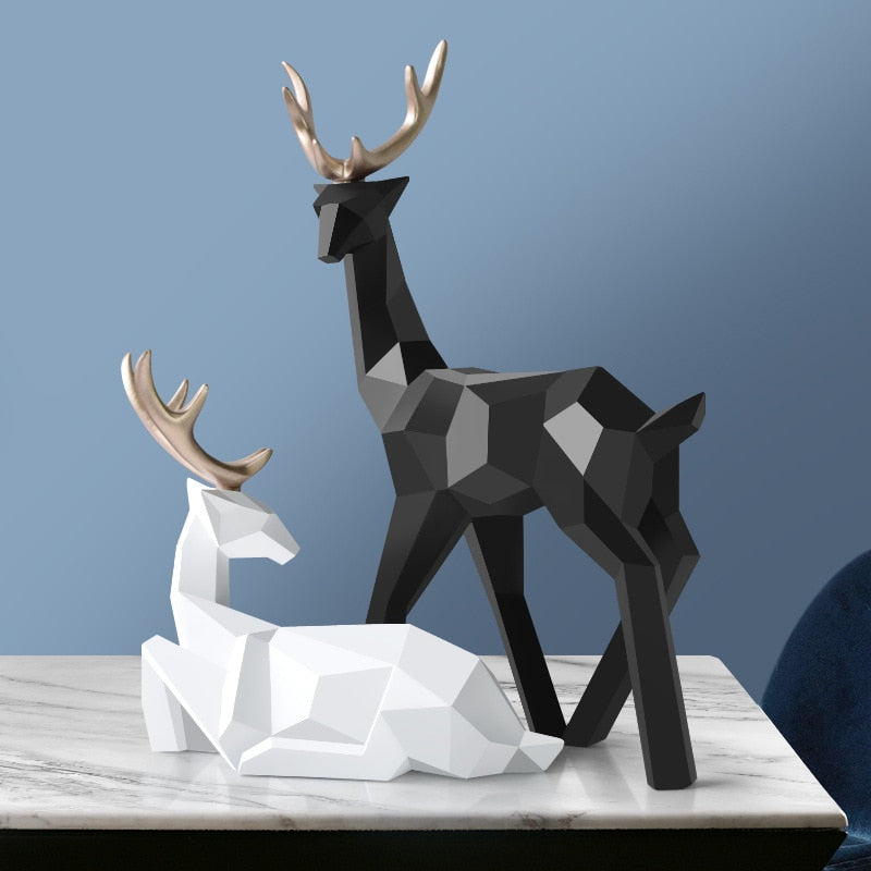 Elegant Deer Duo Sculpture for Home Décor