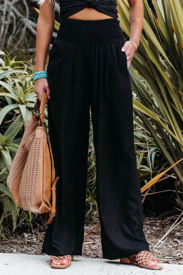 Elegant High-Waisted Wide-Leg Trousers