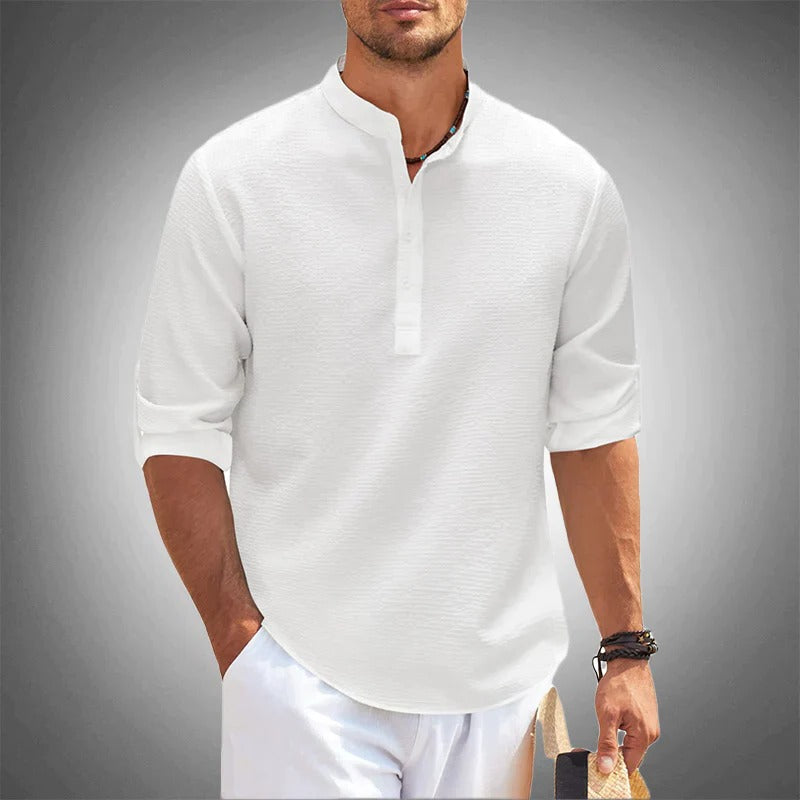 Stylish Cotton Blend Short Sleeve Top for Men