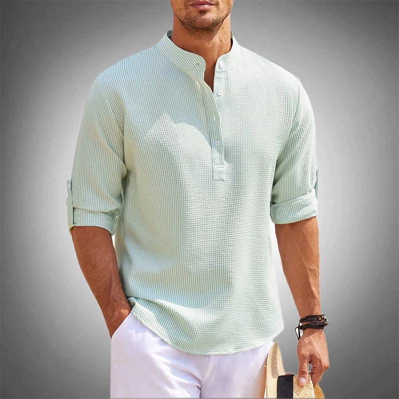 Stylish Cotton Blend Short Sleeve Top for Men
