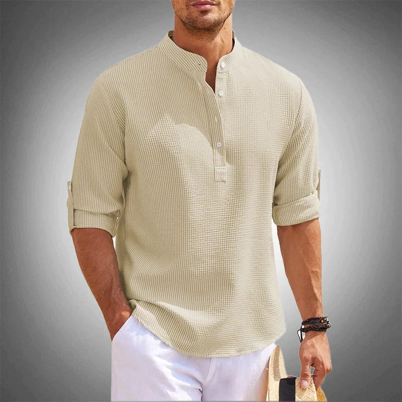Stylish Cotton Blend Short Sleeve Top for Men