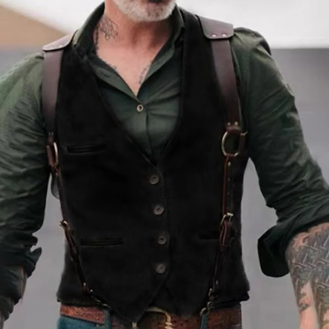 Classic Leather Waistcoat for Men - Elevate Your Style