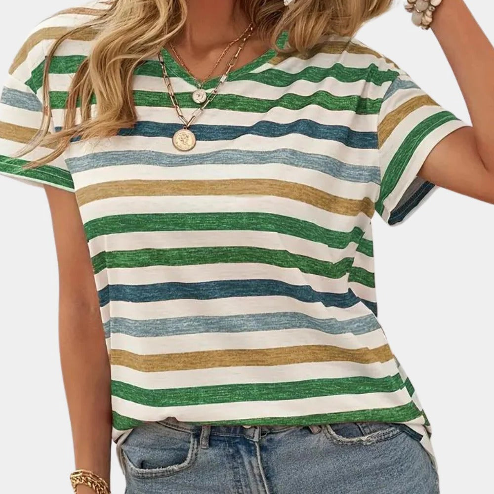 Chic Striped Tee for Women – Effortless Style and Comfort
