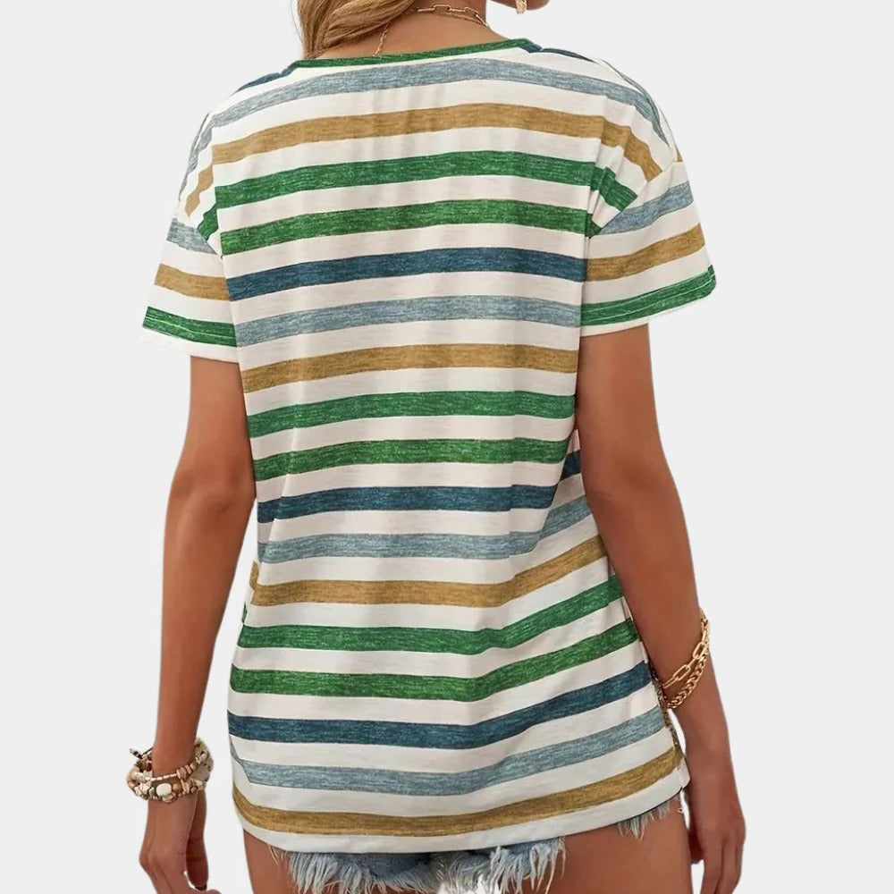 Chic Striped Tee for Women – Effortless Style and Comfort