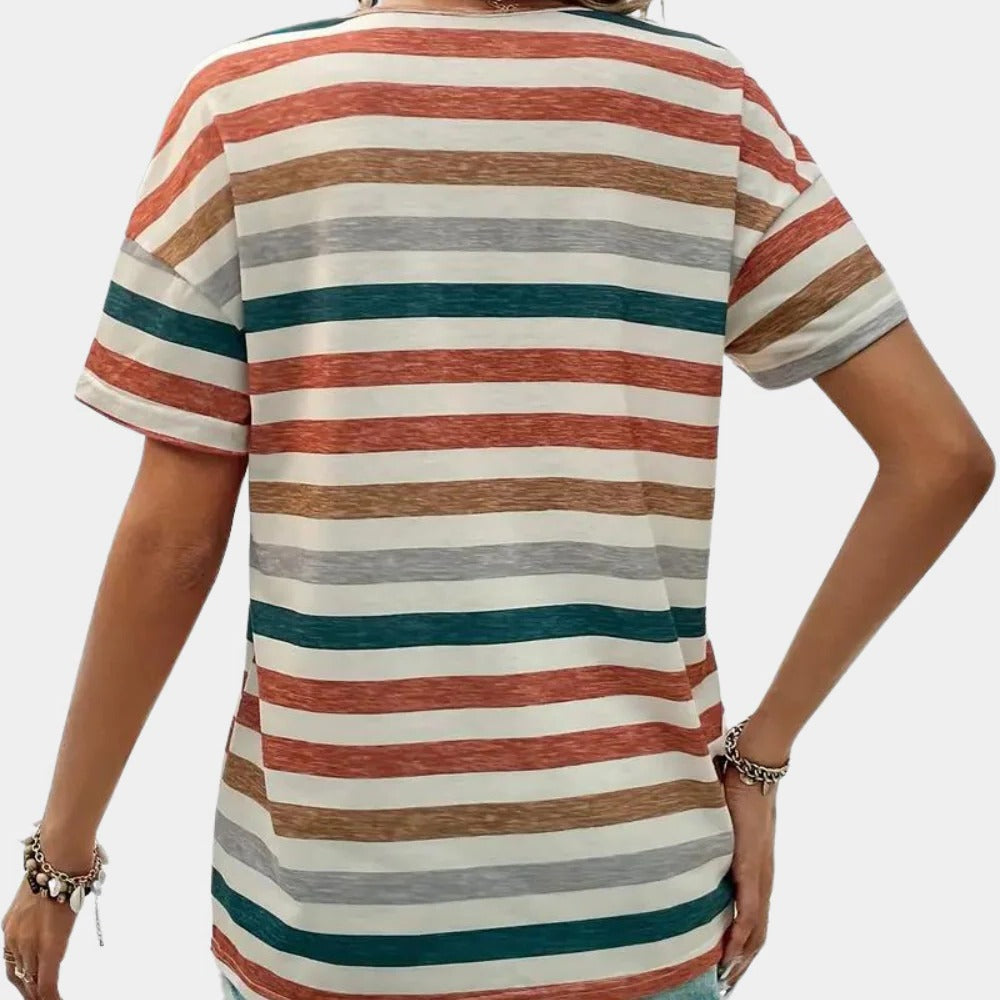 Chic Striped Tee for Women – Effortless Style and Comfort