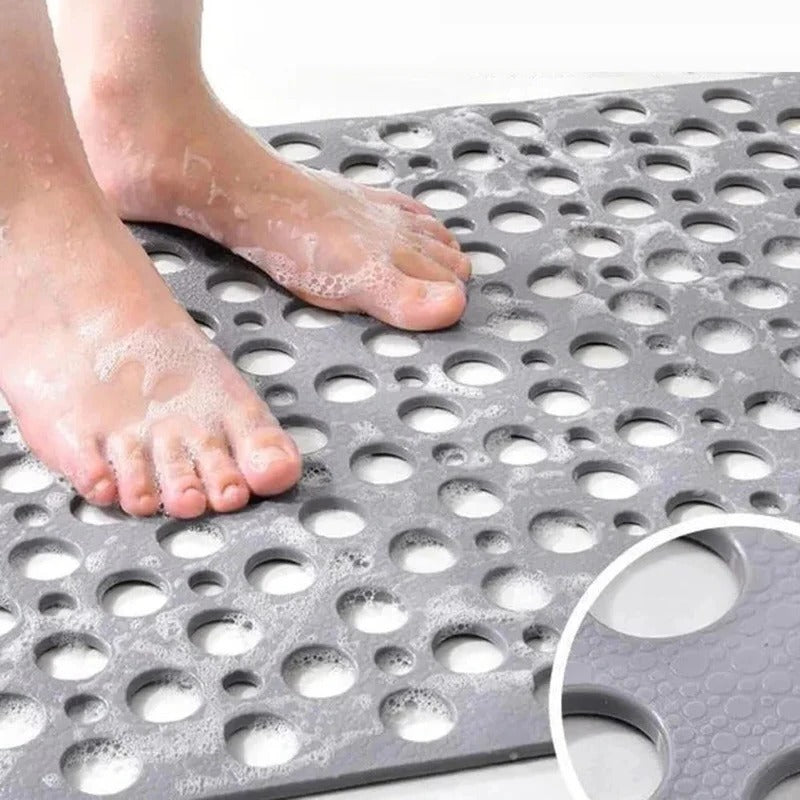 Slip-Resistant Shower Pad with Drainage and Suction Base