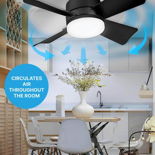 Elegant Ceiling Fan with Integrated LED Lighting and Remote Control