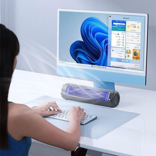 Compact Rechargeable Desk Fan with Oscillating Features