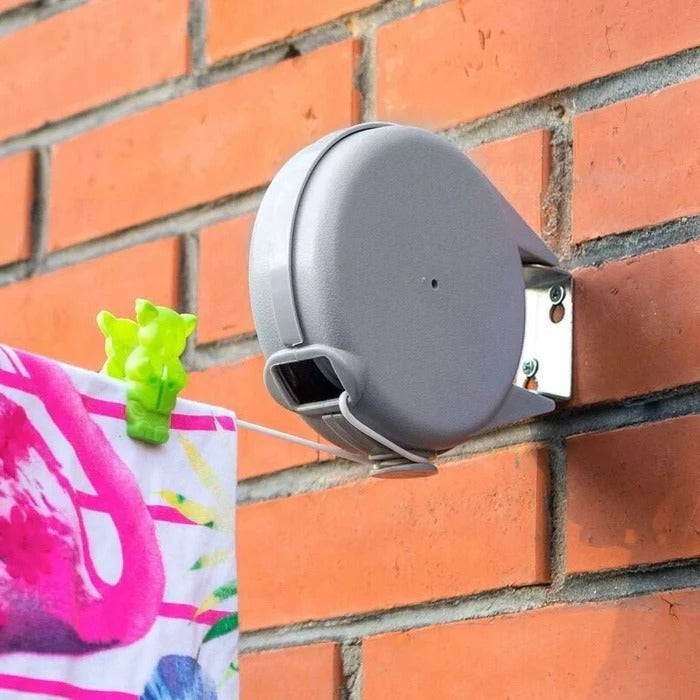 Space-Saving Retractable Clothesline with 180° Swivel Mount