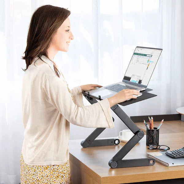 Versatile Laptop Elevation Station with Detachable Mouse Pad