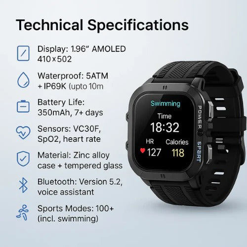 Ultimate Waterproof Fitness Watch for Active Lifestyles