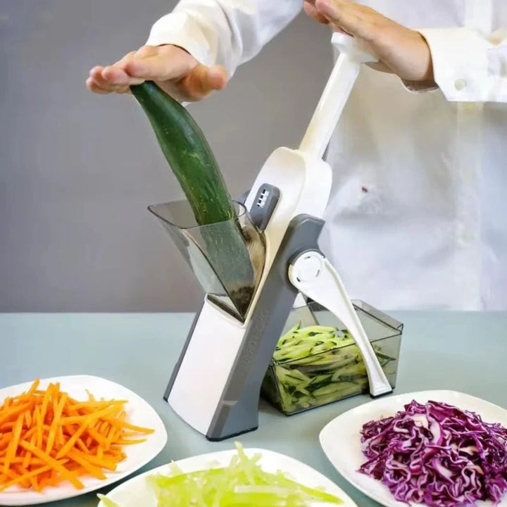 Versatile 5-in-1 Vegetable Cutter with Easy Collection Tray