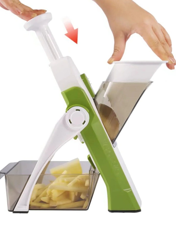 Versatile 5-in-1 Vegetable Cutter with Easy Collection Tray