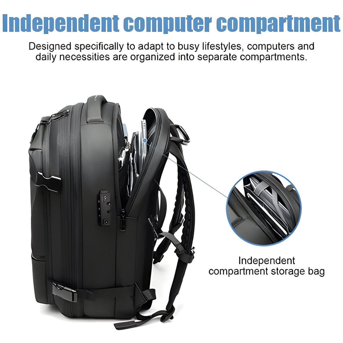 Versatile Travel Backpack with Space-Saving Design