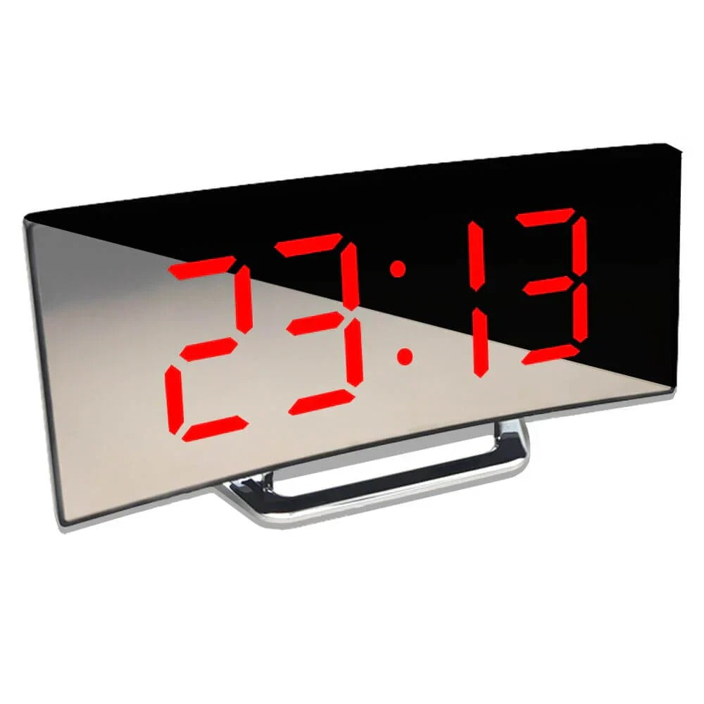 Sleek LED Digital Timepiece with Curved Design