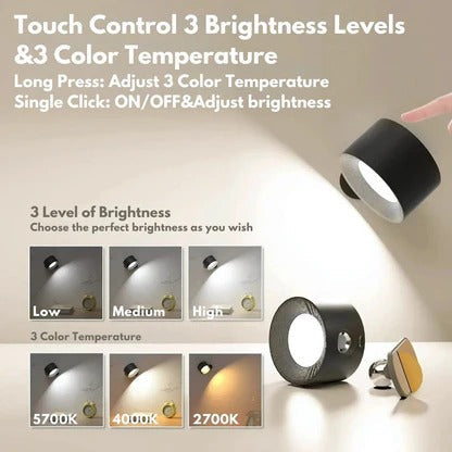 Versatile Rechargeable Wall Light with 360° Flexibility