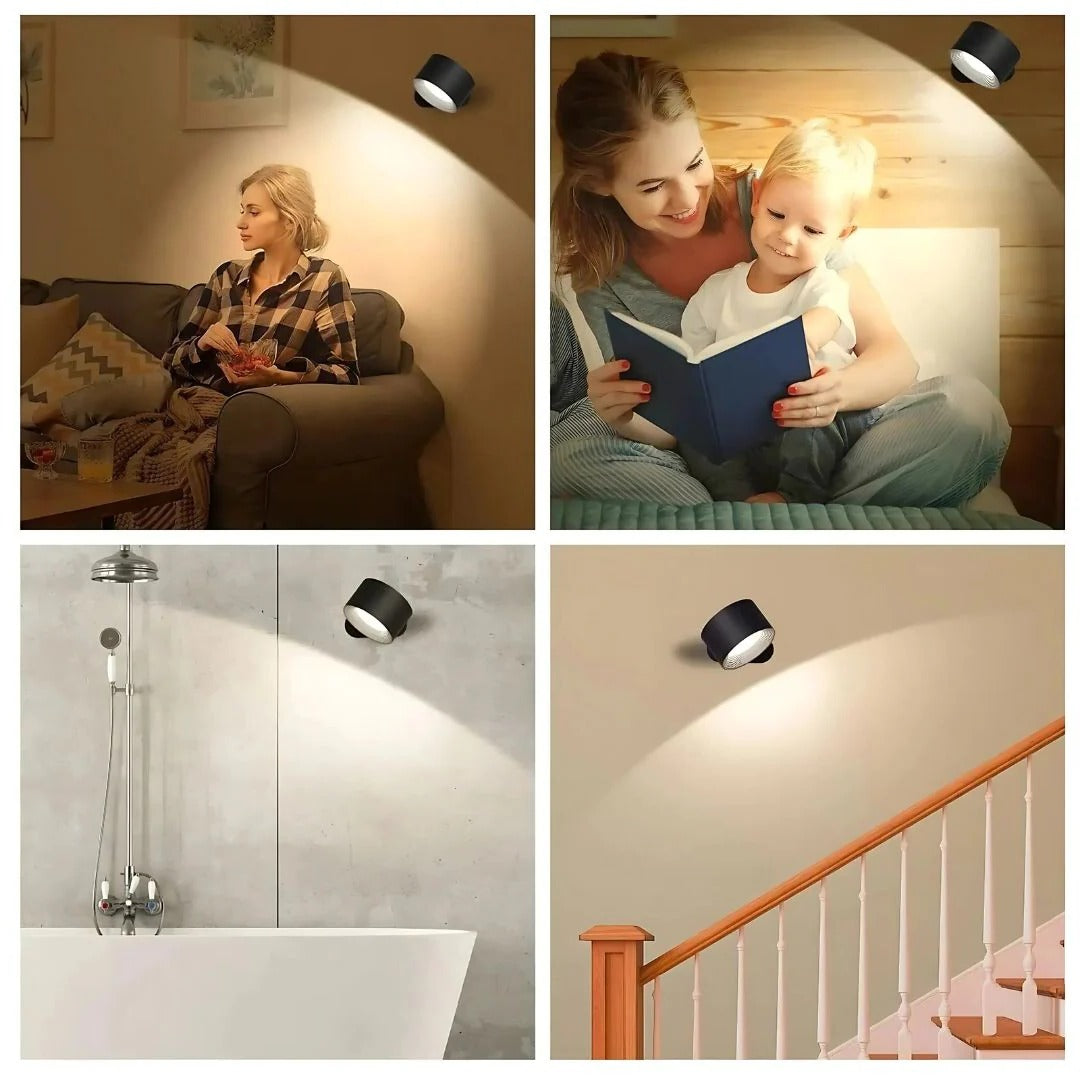 Versatile Rechargeable Wall Light with 360° Flexibility