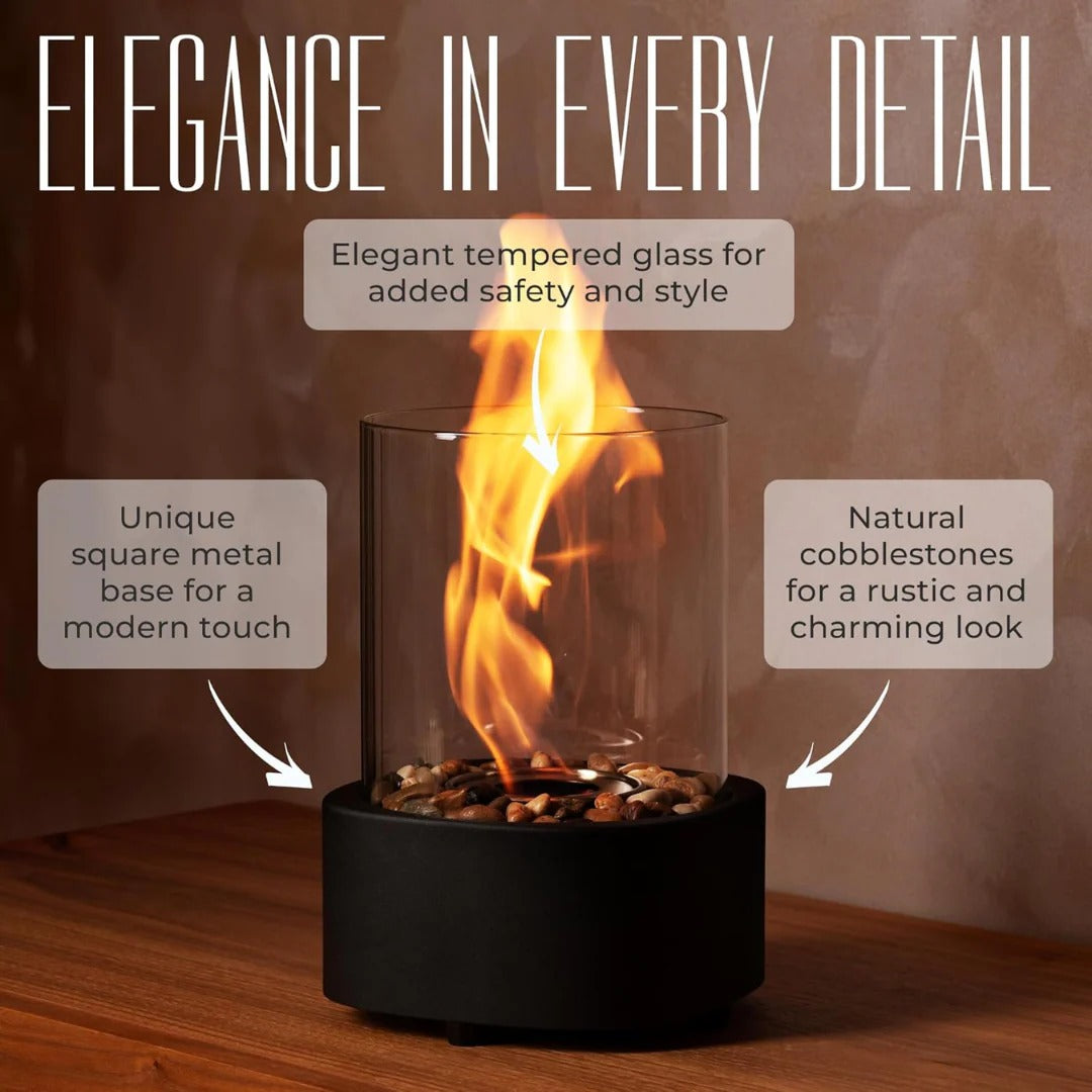 Elegant Compact Flame Tabletop Heater