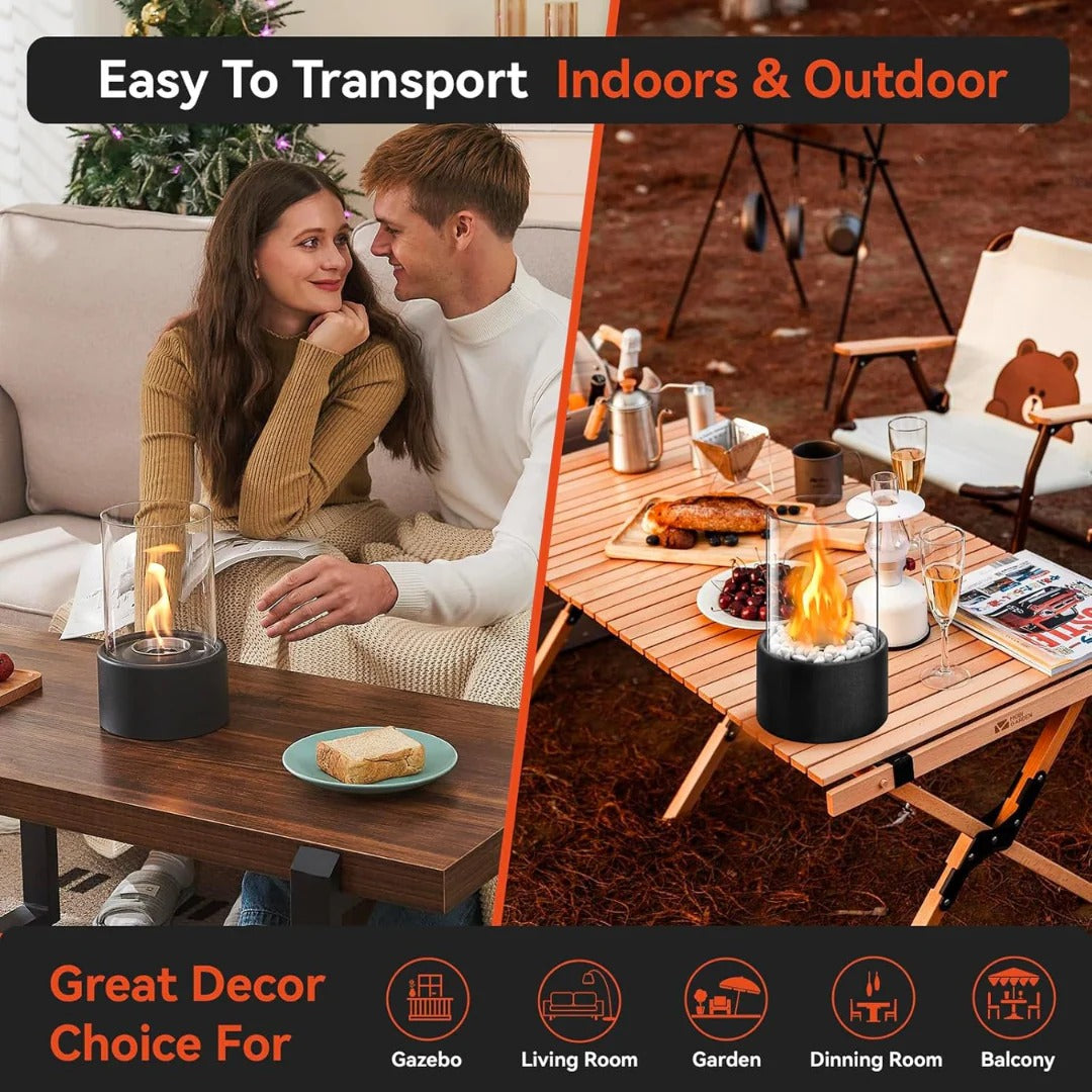 Elegant Compact Flame Tabletop Heater